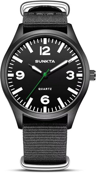 LIGE Watches for Men Unisex Military Sports Nylon Band Analog Quartz Watch