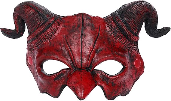 Clobeau Demon Mask Half Face Halloween Devil Mask Horror Half Face Mask Foam Devil Demon Mask Halloween Party Stage Performance Mask