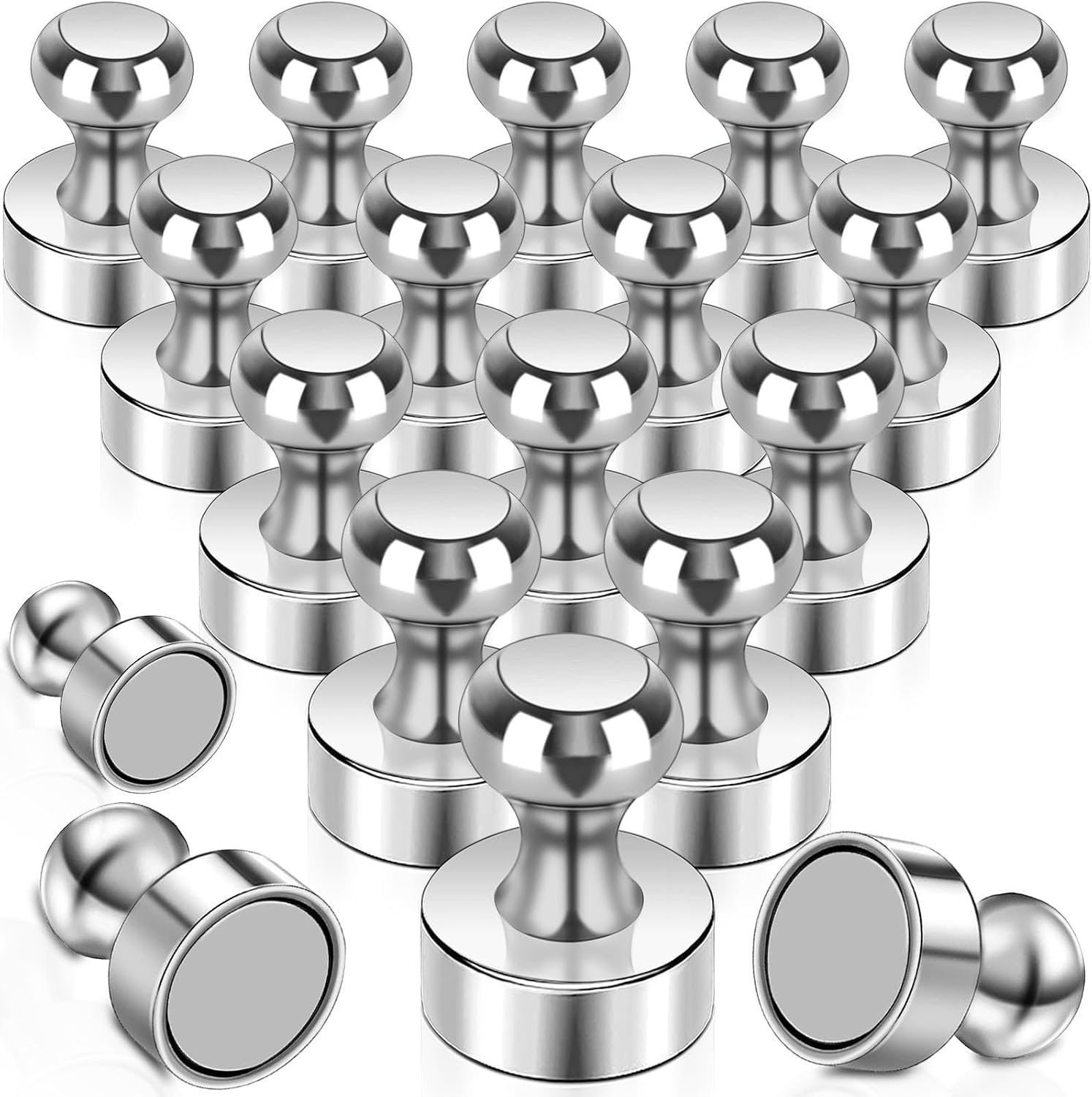 18 Packs Fridge Magnets, Strong Neodymium Small Push Pins for Whiteboard, Mini Magnets for Crafts, Photo, Map, Office