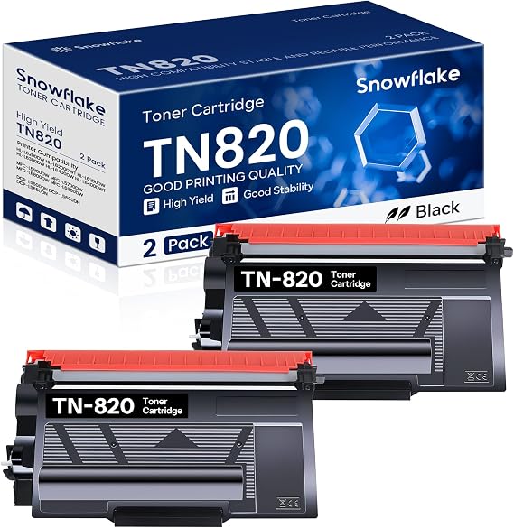 TN820 TN-820 Toner Cartridge Compatible TN820 Black Toner Cartridge Replacement for Brother TN820 TN-820 MFC-L5850DW MFC-L5900DW HL-L6200DW Toner (2 Black).