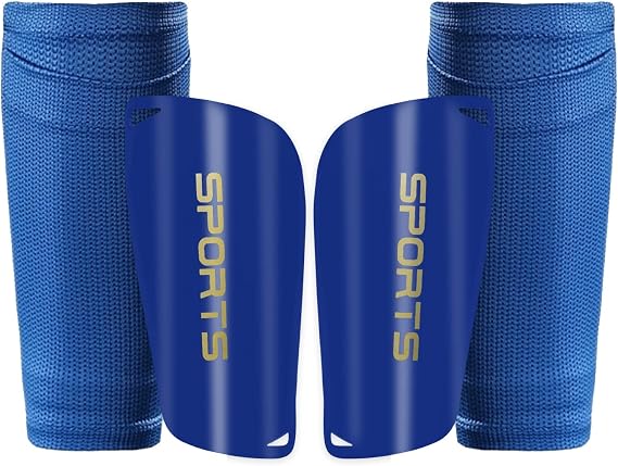 AIMISICAR Kids Youth Soccer Shin Guards with Sleeves for 3-15 Years Old | EVA Cushion Shin Pads for Boys & Girls, Protective Football Gear for Training & Games, Absorb Shocks & Prevent Injuries