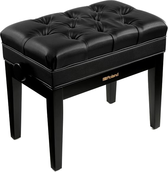 Roland RPB-500BK-US Piano Keyboard Bench, Adjustable Height 19.3-23.2-Inch with Storage Compartment, Satin Black