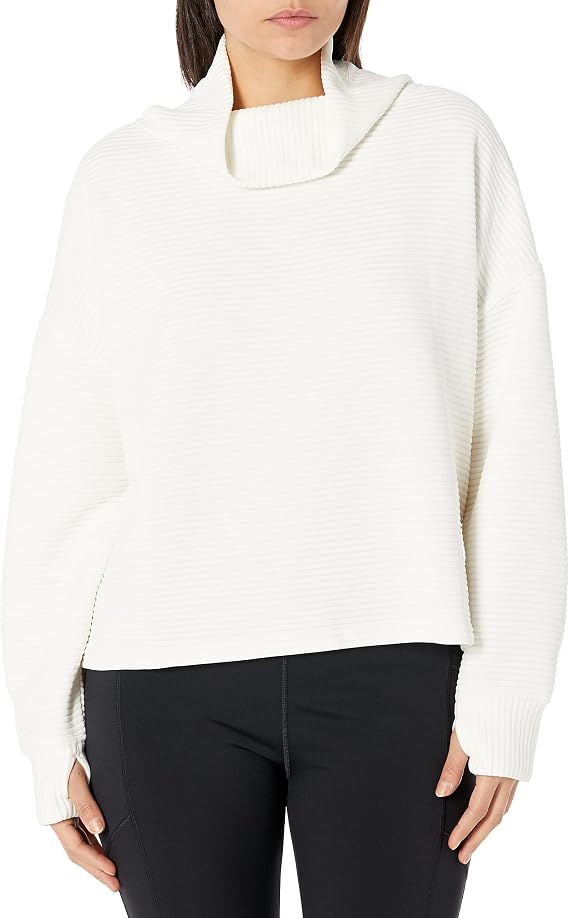 Danskin Women's Long Sleeve Ridge Cowl Neck Pullover