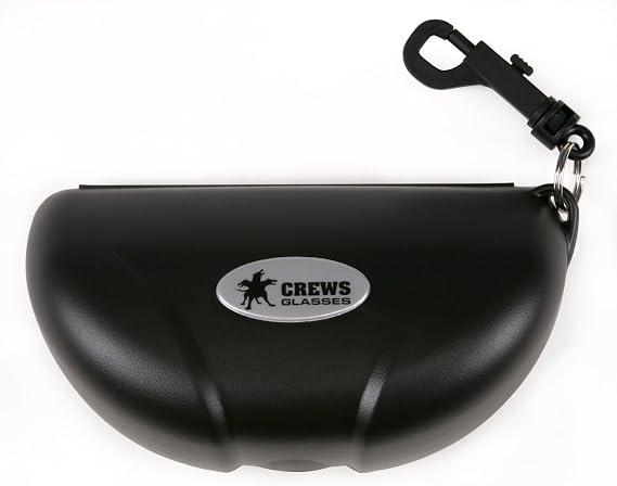 Crews 207 Hard shell Crush Resistant Eyeglass Case with Belt Loop Hook, Black