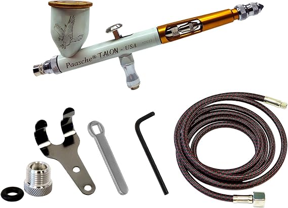 Paasche Airbrush C-TG1-WG Double Action Gravity Feed Airbrush. with Custom White Gold Coloring. (Airbrush Made in The USA)