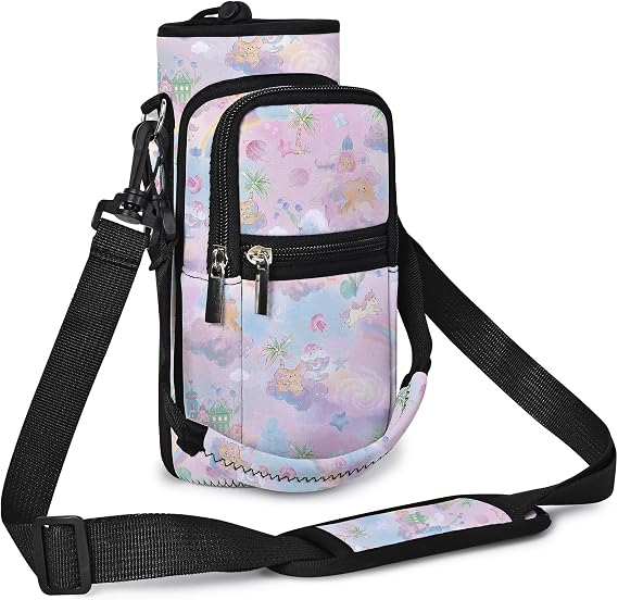 Water Bottle Carrier Bag Holder 25oz 32oz 40oz 64oz Insulated Water Bottle Sling Sleeve Case Cover with Strap Pockets