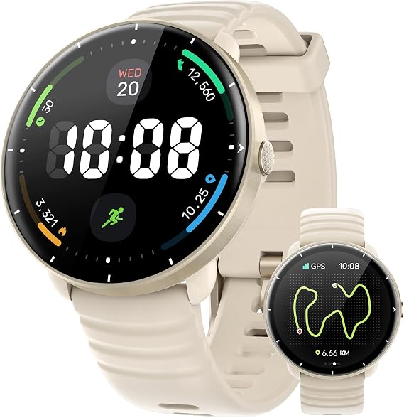 Parsonver Swimming Smart Watch, 5ATM Waterproof Watch for Pool & Open Water | AI Swim Analysis, Built-in GPS & Compass, AMOLED Fitness Tracker 100+ Sports Modes, Heart Rate & Sleep Monitor, French Grey