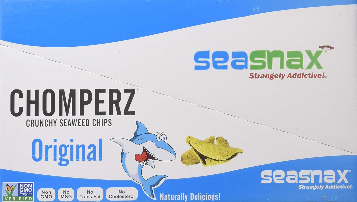 SeaSnax Chomperz Crunchy Seaweed Chips, Barbecue, 1 Ounce (Pack of 8)