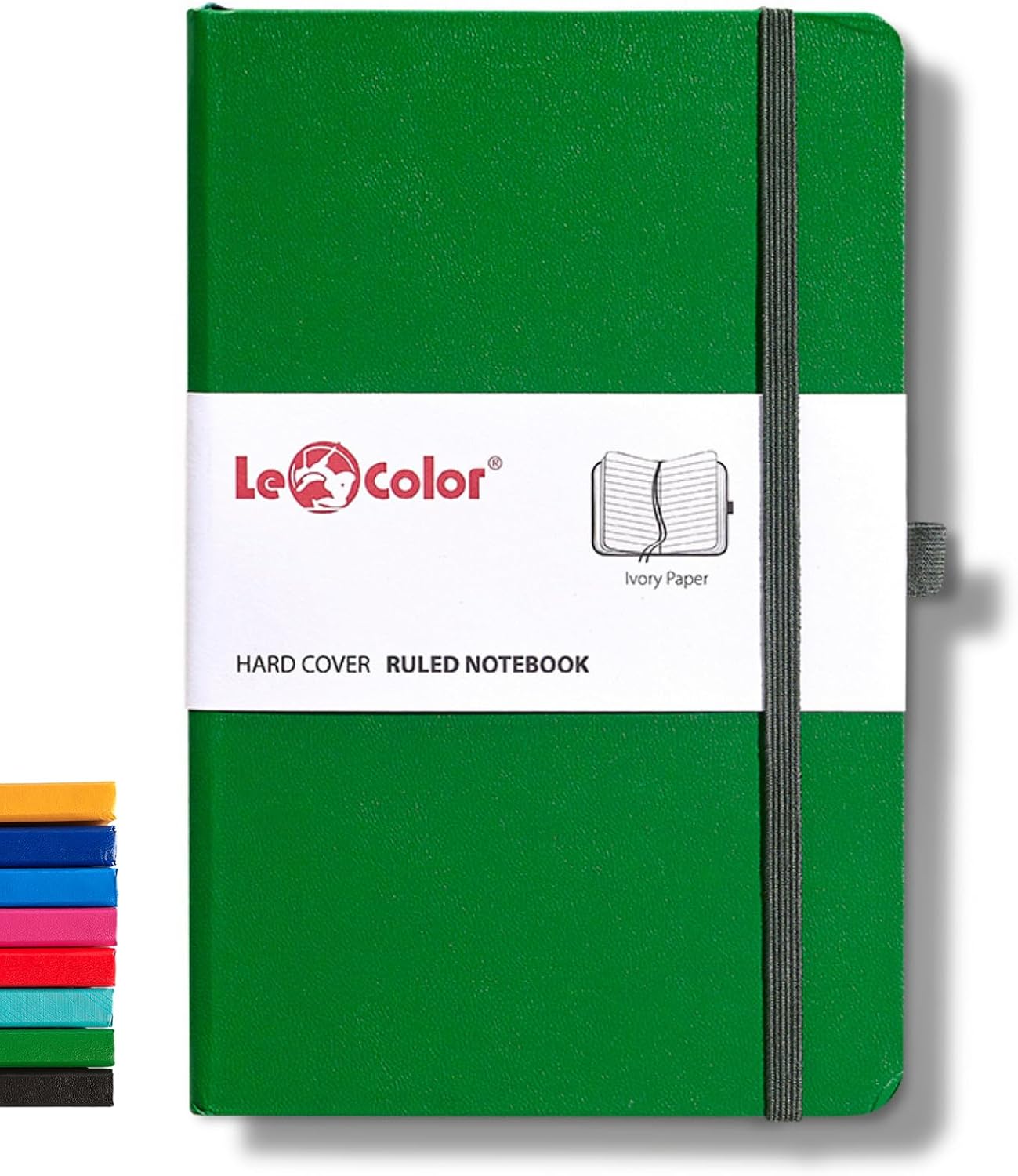 LE COLOR Undated Classic Notebook Rec Note 13x21 Striped Green