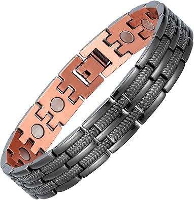 BioMag Copper Bracelet for Men 99.9% Pure Copper Magnetic Bracelet with Powerful Neodymium Magnets Adjustable Box Gift(Sizing Tool)