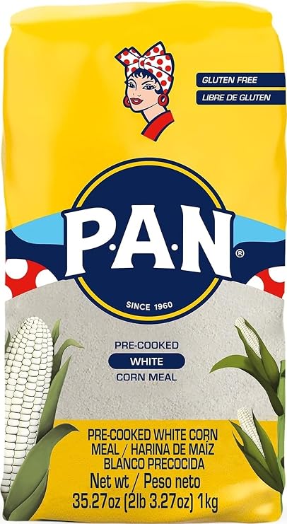 P.A.N. White Corn Meal Pre-cooked Gluten Free and Kosher Flour for Arepas (2 lb 3.27 Oz / Pack of 1)