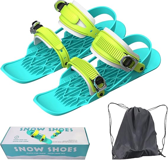 Mini Short Ski Skates for Snow, Snowfeet Mini Ski Skates Adjustable Mini Ski Skates Snowskates Snowblades Skiboards Winter Sport Skiing Equipment for Snow Pro Version Skiing Ice Skating Lover