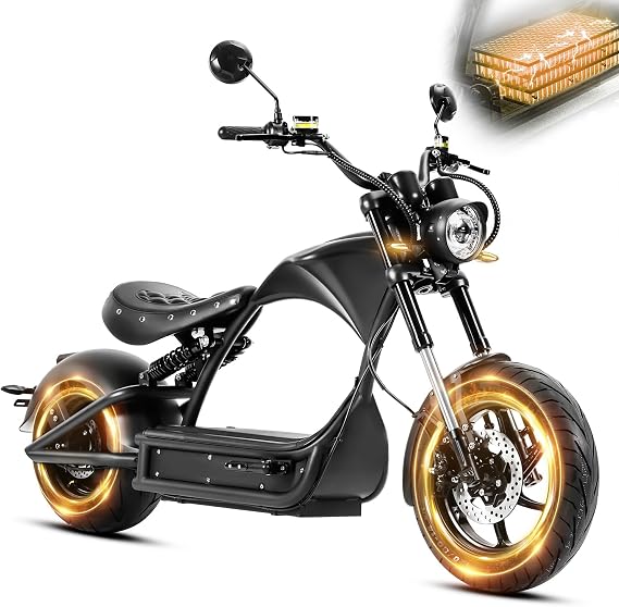 eAhora M1P Sidecar Electric Motorcycle for Adult 2000W Motor 37mph, 30Ah Removable Lithium Battery, 40+ Mile Range, Full Suspension and Hydraulic Brakes, 2 People Ride Elelctric Bike