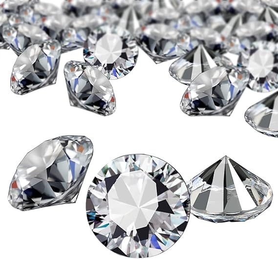 YGDZ Clear Acrylic Diamonds, 30mm Big Clear Crystals Diamond for Wedding Party Decoration Table Scatter Bridal Shower Vase Fillers, 1.5 Pounds