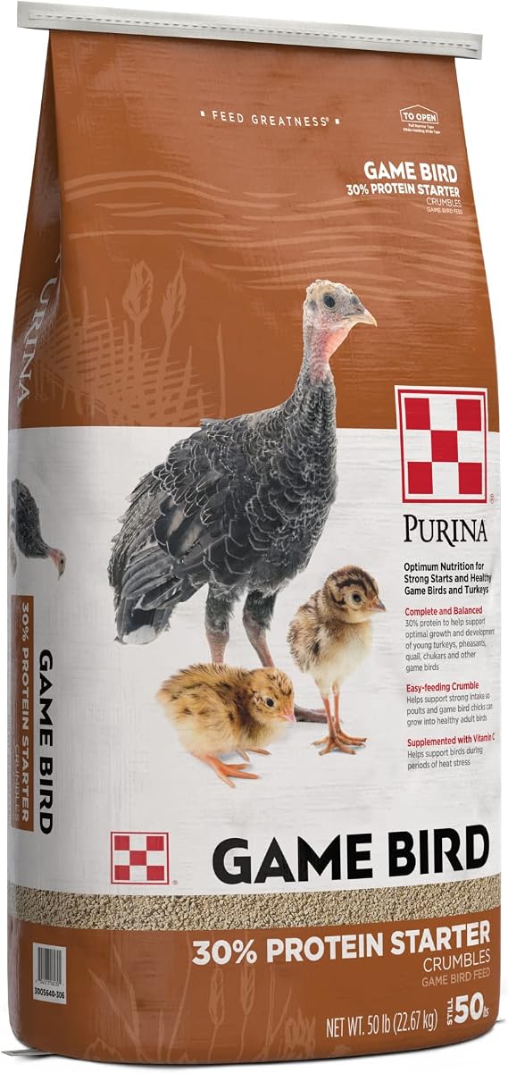 Purina | Game Bird + Turkey Startena Complete Feed | 50 Pound (50 lb.) Bag