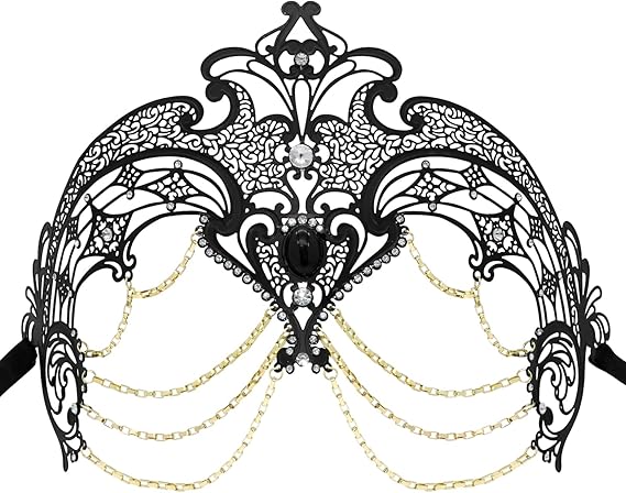 Thmyo Women's Masquerade Laser Cut Metal Venetian Pretty Halloween Costume Mask