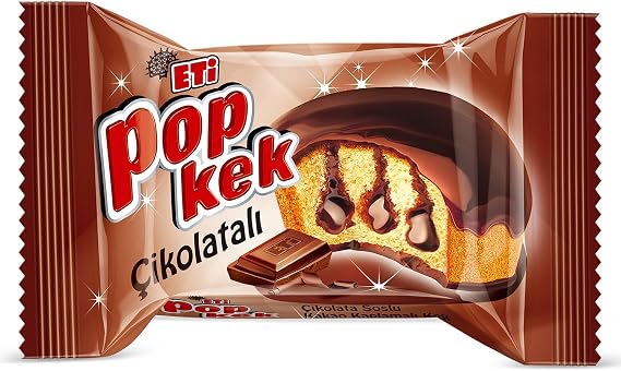 Eti Popkek Çikolatalı Kek 60 g x 24 Adet Kahverengi