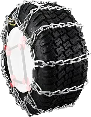 Security Chain Company 1061256 Max Trac Heavy Duty Zinc Traction Tire Chains, Designed for Snow Blowers and Garden Tractors in Snow, Ice and Mudd, Set of 2