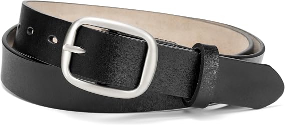 maikun Womens Leather Belt, Fashion Black Womens Belt for Jeans Pants, Easy to Match