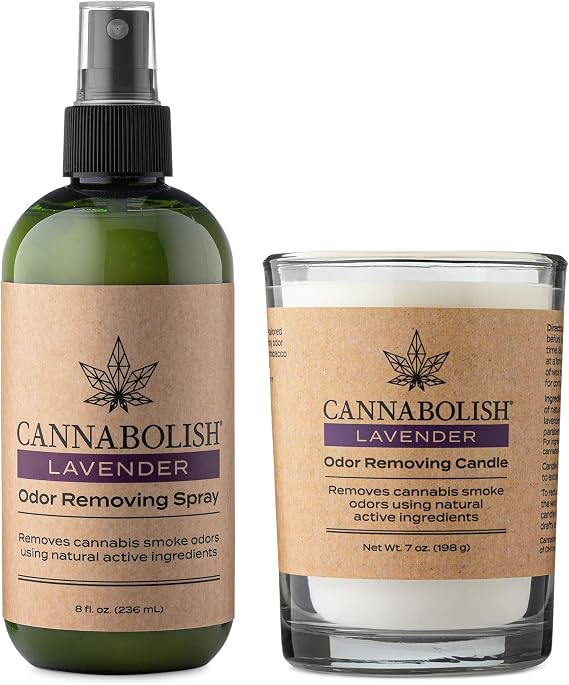 Cannabolish Lavender Smoke Odor Removing Spray (8 fl. oz.) and Candle (7 oz.)