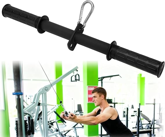 LAT Pulldown Bar Attachment, Triceps Straight Bar, Strength Training Cable Attachments, Press Down Curl Bar for Home Gym Strength Exercise