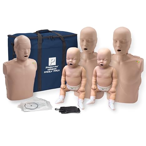 PRESTAN CPR Training Manikin, 2 Adult/1 Child/2 Infant, Medium Tone