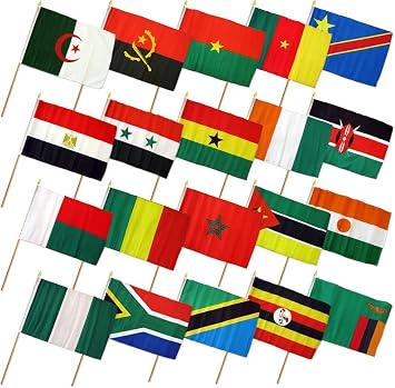 (4x6in) Set of 20 African Stick Flags