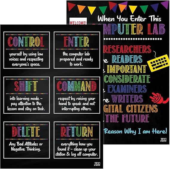 Computer Science Poster 11x17 STEM Technology Education Chart for Classroom, Coding & Programming Wall Art, Teacher Supplies, Study Guide