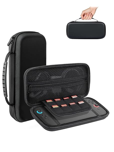 NBCP Switch 2 Carrying Case: Storage Bag compatible with Nintendo Switch 2 - Odor-Free Hard Shell Case with 8 Game Card Slots, Protective Travel Messenger Bag for Switch 2 Console and Accessories