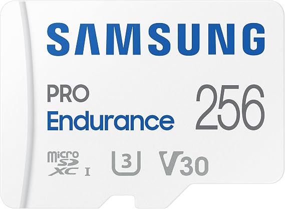 Samsung Micro SDXC 256GB Pro Endurance/w Adapter, UHS-1, Class 10, Up to 100MB/s Read, 40MB/s Write