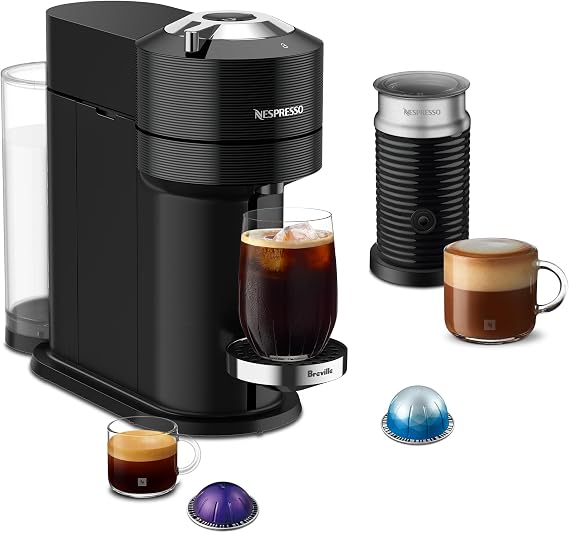 Nespresso Vertuo Next Premium Coffee Machine with Milk Frother, Black