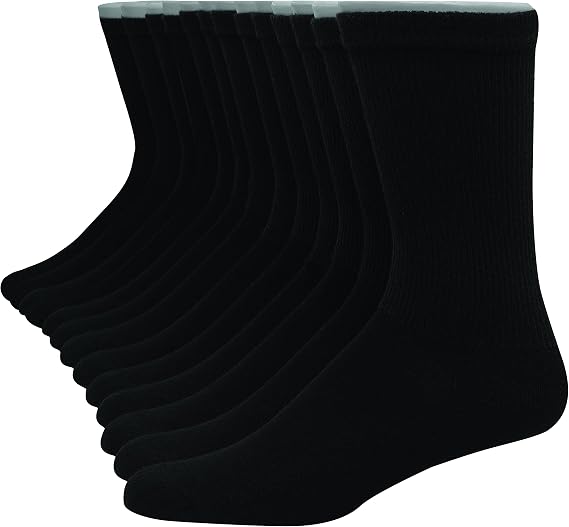 Hanes Ultimate mens Freshiq Cool Comfort Reinforced Crew Socks, 12-pair Pack