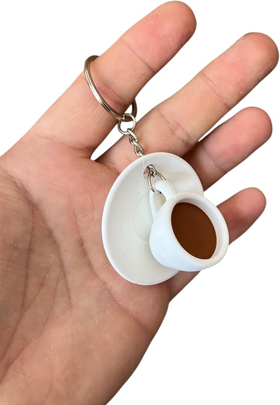 Türk Kahvesi Fincanı Anahtarlık | Gold Zincirli Mini Fincan Anahtarlığı