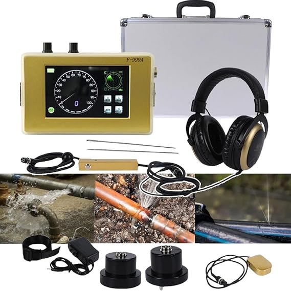 Professional Underground Water Leak Detector - 2025 Upgraded 4m (13ft)Deep Sensor- Touch Screen & Probe&Multi-Frequency Modes&Storage Box for Pipe/Plumbing/Field Technicians/Homeowners