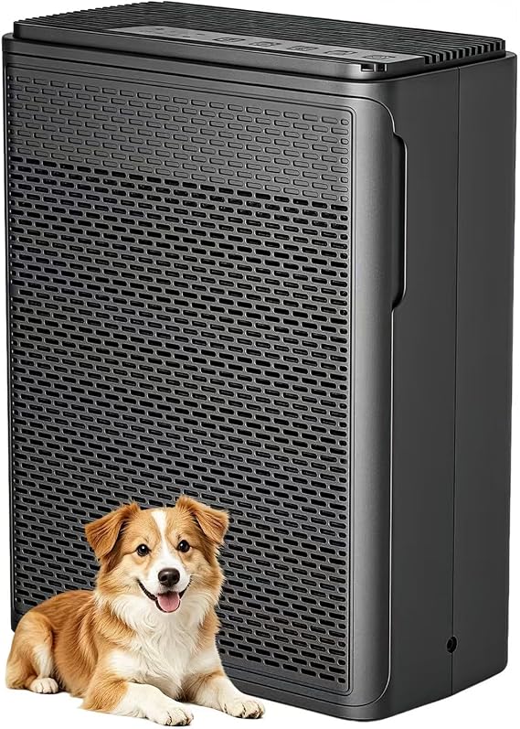 YARIKI Air Purifiers for Home Pets Covers Up to 1500 Sq Ft,H13 Hepa Filter with Washable Pre-Filter,Pet Hair Dander Smoke Air Cleaner,22 dB Quiet Sleep for Living Room Bedroom Kitchen,P280 (Black)