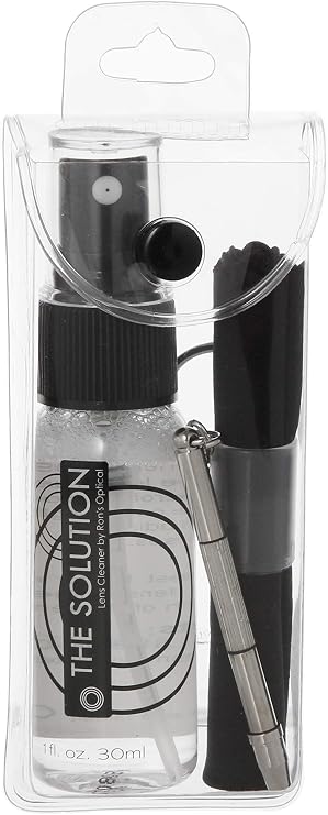 The Solution Lens Cleaner & Repair Kit | 1oz Alcohol Free Eyeglass Lens Cleaning Spray, Microfiber Cleaning Cloth & Keychain Screwdriver for Glasses, Lens, Screens