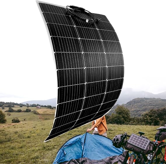 Flexible Solar Panel 150W/200W/300W/400W/520W , monocrystalline Solar Panels 36V Battery Charge High Efficiency Module PV Power for Battery Charging Boat,Caravan,RV and Any Other Off Grid,150W