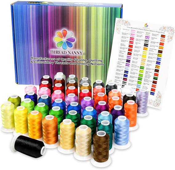 50-Color Polyester Machine Embroidery Thread Kit, 1,100-Yard Spools | Compatible With Select Brother, Baby Lock, Singer And Janome Embroidery And Sewing Machines
