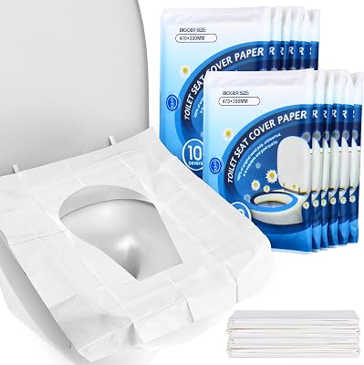 YGDZ Toilet Seat Covers Disposable 110 pack, XL Flushable Toilet Seat Covers Travel Paper Toilet Seat Cover for Kids Potty Training, Adults, Biodegradable Travel Essential Accessories for Airplane