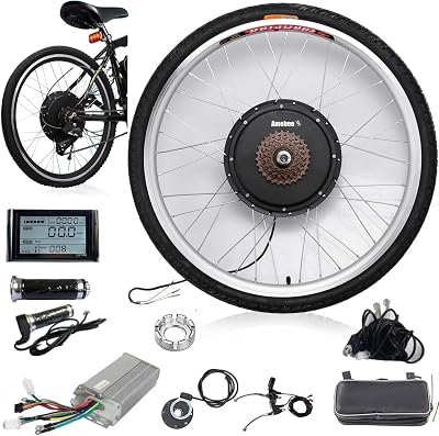 Amebee Electric Motor Bicycle Wheel Conversion Kit 2426in 75010001500W FontRear Drive Controller Display Trun Bike to Ebike Electric Wheel Tires Modification Kits Black