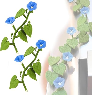 2Pcs Plant Magnets, Magnetic Ivy for Fridge, Fridge Magnets, Kitchen Decor, 3D Print Refrigerators Magnet Vine with Articulating Stems, Cute Fridge Decorative Magnets Plant & Flower