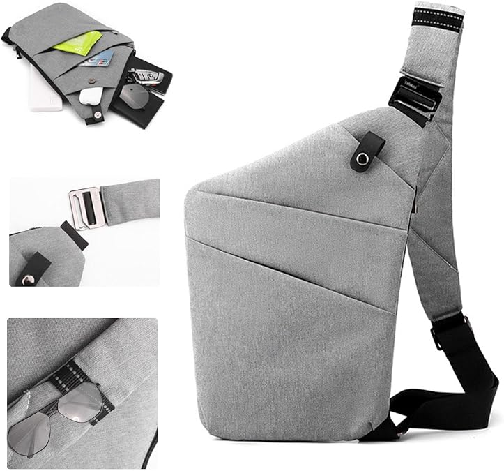 Crossbody Travel Bags for Women, Anti Theft Proof Safe Slim Sling Travel Purses, Personal Flex Shoulder Bag for Men Women