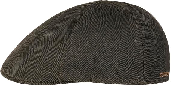 Stetson Herringbone Duck Flat Cap Vintage Style Fleece Lining Men Autumn Winter