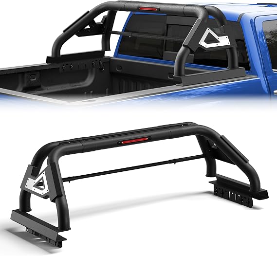 Truck Roll Bar with Cargo Support for Full Size Pickup Trucks, Adjustable Steel Chase Rack Sport Bar for F150, Ram, Silverado, Sierra, Tundra, Titan