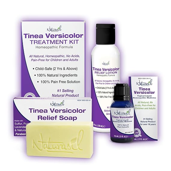 Naturasil Tinea Versicolor Treatment Full-Body Kit with Lotion, Soap & Oil