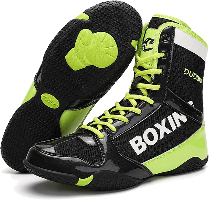 Mens Boxing Shoes High Top Wrestling Training Boots Non Slip