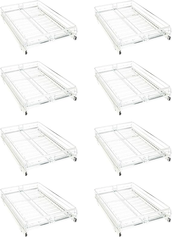 Origami 8-Pack Steel Sliding Pullout Drawer & Cabinet Organizer, Adjustable 13"-21" Width
