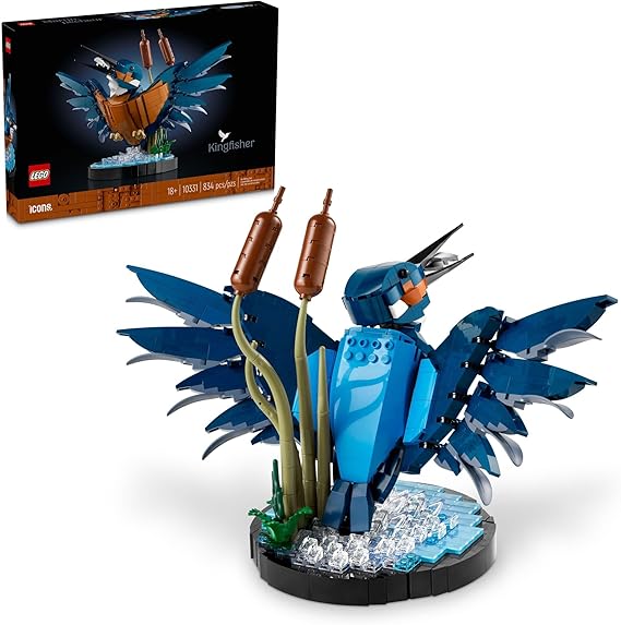 LEGO Icons Kingfisher Bird Model, Creative Set for Adults to Build and Display, Relaxing Project for Bird Lovers & Enthusiasts, Ideal Gift for Home and Office Decor, 10331