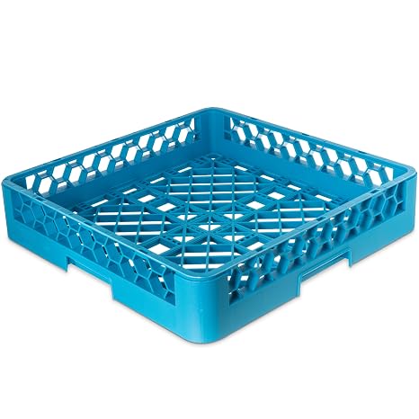 Carlisle FoodService Products OptiClean Open Rack Commercial Dishwasher Rack for Bowls, Cookware, and Utensils Perfect for Restaurant Dishroom Resists Heat and Detergents, Blue, (Pack of 6)