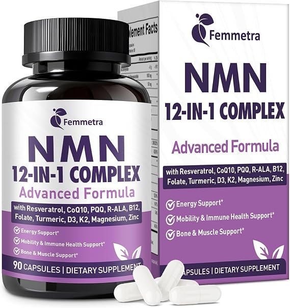 Ultra NMN 1,000mg for NAD+, 12-in-1 NAD Supplement w/ CoQ10 200mg PQQ 40 mg